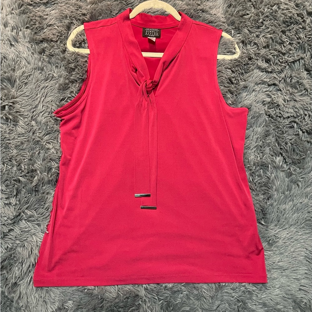 Simply Styled Hot Pink Sleeveless Blouse